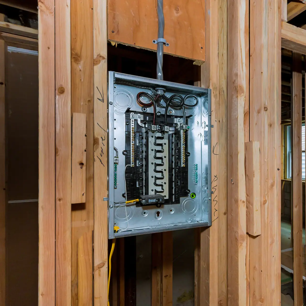 Breaker panel in a new build